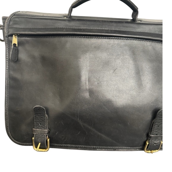 Vintage Coach Leather Briefcase Bag With Buckle Closures - Picture 4 of 10